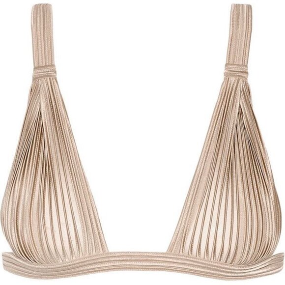 La Perla Tulle Nervures Triangle Bra in Champagne - Picture 1 of 6